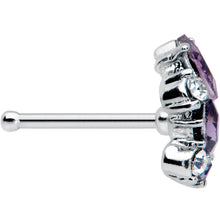 Load image into Gallery viewer, 20G 1/4 Clear Purple Gem Abstract Elegance Nose Bone