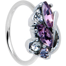 Load image into Gallery viewer, 20G 5/16 Clear Purple Gem Abstract Elegance Nose Hoop