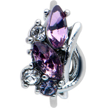 Load image into Gallery viewer, 20G 5/16 Clear Purple Gem Abstract Elegance Nose Hoop