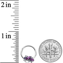 Load image into Gallery viewer, 16G 3/8 Purple Gem Abstract Elegance Hinged Segment Ring