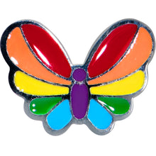 Load image into Gallery viewer, Pride Rainbow Stripes Butterfly Barbell Tongue Ring