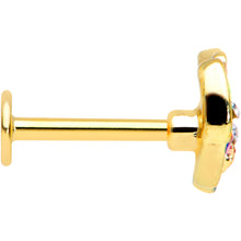 Load image into Gallery viewer, 16G 5/16 Clear Gem Gold Hue Bright Butterfly Labret Monroe Tragus