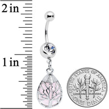 将图片加载到图库查看器,Rose Quartz Drop Tree Dangle Belly Ring