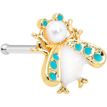 Load image into Gallery viewer, 20G 1/4 White Gem Snow Bug Nose Bone