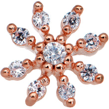 Load image into Gallery viewer, 20G 1/4 Clear CZ Gem Stylish Rose Flower Nose Bone