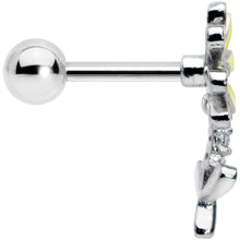 Load image into Gallery viewer, 16G 1/4 Clear CZ Gem Whimsy Daisy Flower Dangle Cartilage Tragus