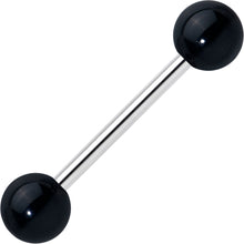 将图片加载到图库查看器,Elegant Black Agate Barbell Tongue Ring