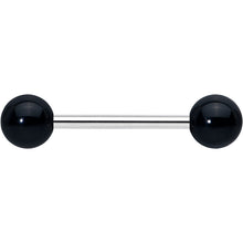 将图片加载到图库查看器,Elegant Black Agate Barbell Tongue Ring