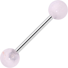 Load image into Gallery viewer, Elegant Pink Rose Quartz Barbell Tongue Ring