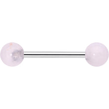 Load image into Gallery viewer, Elegant Pink Rose Quartz Barbell Tongue Ring