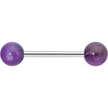 Load image into Gallery viewer, Elegant Purple Amethyst Barbell Tongue Ring