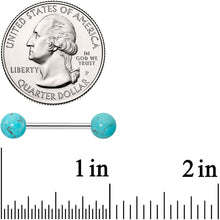 Load image into Gallery viewer, Elegant Blue Turquoise Barbell Tongue Ring