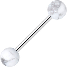 Load image into Gallery viewer, Elegant White Howlite Barbell Tongue Ring