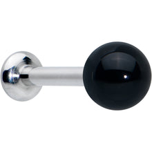 Load image into Gallery viewer, 16G 1/4 Elegant Black Agate Internally Threaded Labret Tragus