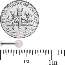 Load image into Gallery viewer, 16G 1/4 Elegant Pink Rose Quartz Internal Threaded Labret Tragus