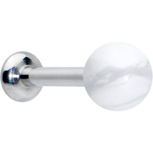 Load image into Gallery viewer, 16G 1/4 Elegant White Howlite Internally Threaded Labret Tragus