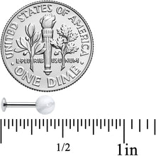 Load image into Gallery viewer, 16G 1/4 Elegant White Howlite Internally Threaded Labret Tragus