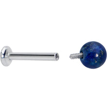 将图片加载到图库查看器,16G 5/16 Elegant Blue Agate Internally Threaded Labret Tragus