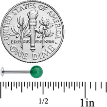 Load image into Gallery viewer, 16G 5/16 Elegant Green Jade Internally Threaded Labret Tragus
