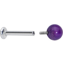 Load image into Gallery viewer, 16G 5/16 Elegant Purple Amethyst Internal Threaded Labret Tragus