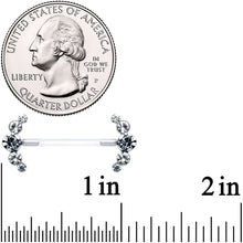 Load image into Gallery viewer, 14G 13/16 Clear Gem Bioplast Simple Curvation Barbell Nipple Ring Set