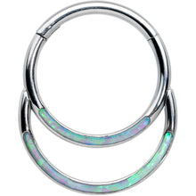 将图片加载到图库查看器,16G 3/8 Green Synthetic Opal Double Row Hinged Segment Ring