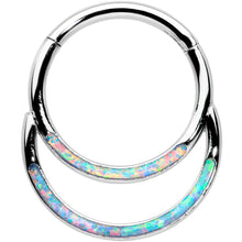 Load image into Gallery viewer, 16G 3/8 Synthetic Opal Double Row Hinged Segment Ring