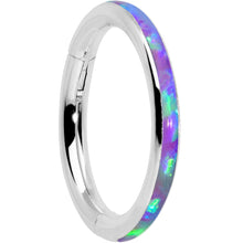 将图片加载到图库查看器,16G 5/16 Purple Synthetic Opal Forward Facing Hinged Segment Ring