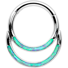 Load image into Gallery viewer, 16G 5/16 Blue Synthetic Opal Double Row Hinged Segment Ring