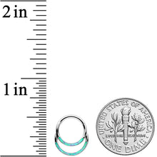 Load image into Gallery viewer, 16G 5/16 Blue Synthetic Opal Double Row Hinged Segment Ring