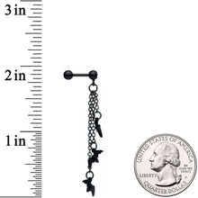 Load image into Gallery viewer, 16G 1/4 Clear Gem Black Gone Batty Halloween Dangle Cartilage
