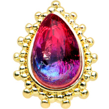 Load image into Gallery viewer, 20G 7.5mm Purple Tourmaline Textured Drop L Shape Nose Ring