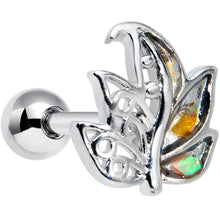 Load image into Gallery viewer, 16G 1/4 Autumnal Colors Maple Leaf Cartilage Tragus Earring