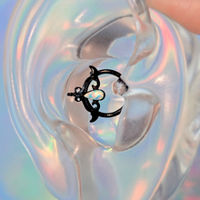将图片加载到图库查看器,16G 3/8 White Synthetic Opal Black Wings Hinged Segment Ring