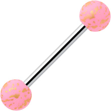 将图片加载到图库查看器,Matte Pink Splatter Pattern Barbell Tongue Ring