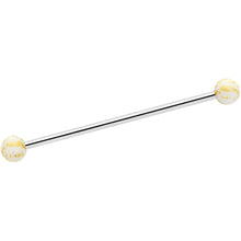将图片加载到图库查看器,14G Matte White Splatter Pattern Ends Industrial Barbell 38mm
