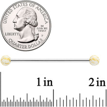 将图片加载到图库查看器,14G Matte White Splatter Pattern Ends Industrial Barbell 38mm