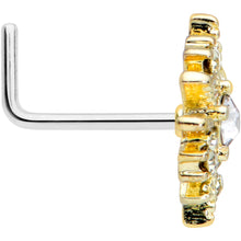 Load image into Gallery viewer, 20G 7mm Clear Gem Gold Tone Star Christmas L Shape Nose Ring