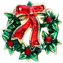 Load image into Gallery viewer, 20G 7mm Festive Bow Wreath Christmas L Shape Nose Ring