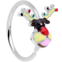 Load image into Gallery viewer, 20G 5/16 Colorful Reindeer Christmas Nose Hoop