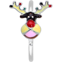 Load image into Gallery viewer, 20G 5/16 Colorful Reindeer Christmas Nose Hoop