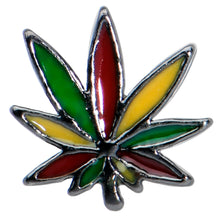 Load image into Gallery viewer, 20G 1/4 Multicolor Pot Leaf L Shape Nose Ring