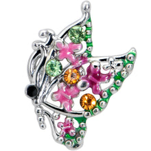 Load image into Gallery viewer, 16G 1/4 Green Orange Gem Texture Butterfly Cartilage Tragus