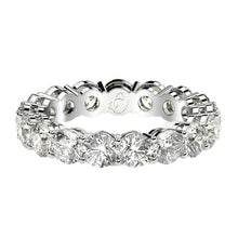 Load image into Gallery viewer, Round Cut Lab Grown Diamond Eternity Ring in 14k White Gold (3 cttw FG/VS2)