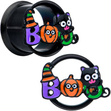 Load image into Gallery viewer, Black Boo Party Halloween Tunnel Plug Set