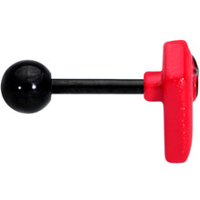 Load image into Gallery viewer, 16G 1/4 Black Red Coffin Halloween Cartilage Tragus Earring