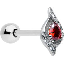Load image into Gallery viewer, Clear Red Gem Swirling Oval Barbell Tongue Ring