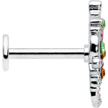 Load image into Gallery viewer, 16G 5/16 Green Orange Gem Texture Butterfly Labret Monroe Tragus