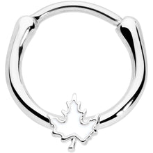 将图片加载到图库查看器,16G 3/8 Autumn White Maple Leaf Cartilage Clicker Ring