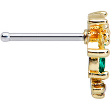 Load image into Gallery viewer, 20G 1/4 Clear Green Gem Sunlit Palm Tree Nose Bone